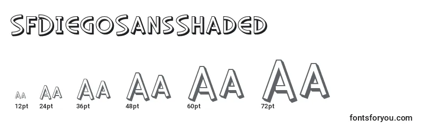 SfDiegoSansShaded Font Sizes