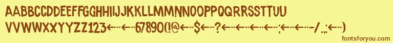 RamkoersDemo Font – Brown Fonts on Yellow Background