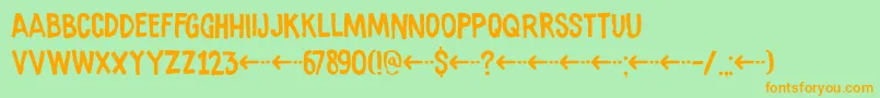 RamkoersDemo Font – Orange Fonts on Green Background
