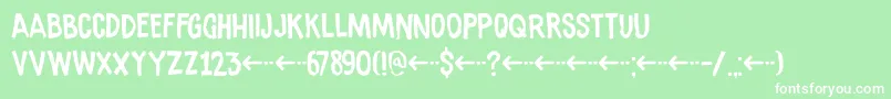 Fonte RamkoersDemo – fontes brancas em um fundo verde