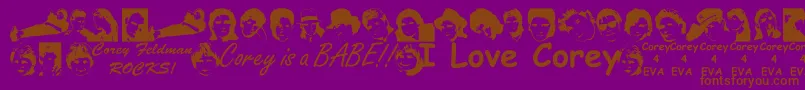 フォントWeloc – 紫色の背景に茶色のフォント