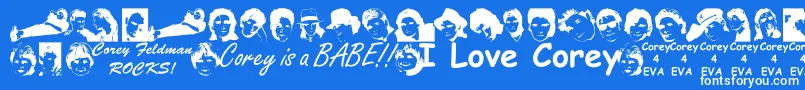 フォントWeloc – 青い背景に白い文字