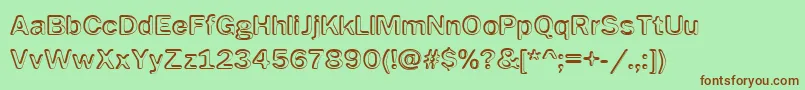 ImpressedMetal Font – Brown Fonts on Green Background