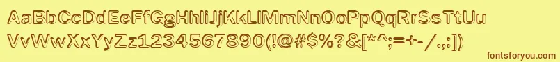 ImpressedMetal Font – Brown Fonts on Yellow Background