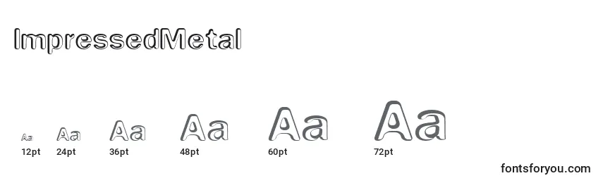 Размеры шрифта ImpressedMetal