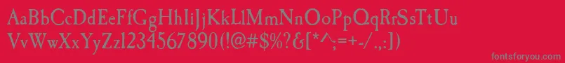Шрифт CaslonAntiqueRegular – серые шрифты на красном фоне