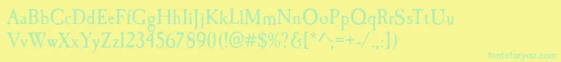 CaslonAntiqueRegular Font – Green Fonts on Yellow Background