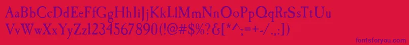 CaslonAntiqueRegular Font – Purple Fonts on Red Background