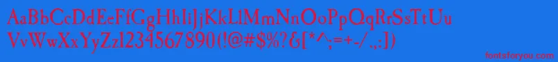 CaslonAntiqueRegular Font – Red Fonts on Blue Background