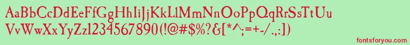 CaslonAntiqueRegular Font – Red Fonts on Green Background