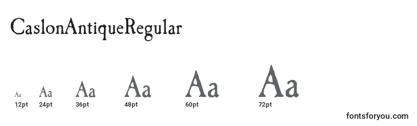 Размеры шрифта CaslonAntiqueRegular
