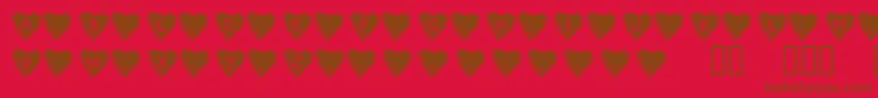 fuente KrScribbleHeart – Fuentes Marrones Sobre Fondo Rojo