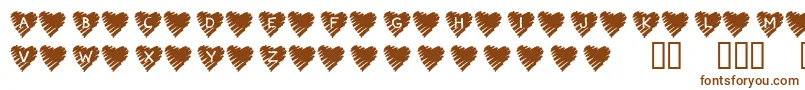 KrScribbleHeart Font – Brown Fonts on White Background