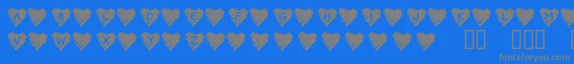 KrScribbleHeart-Schriftart – Graue Schriften auf blauem Hintergrund