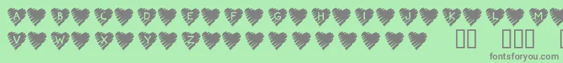 KrScribbleHeart Font – Gray Fonts on Green Background