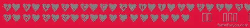 KrScribbleHeart Font – Gray Fonts on Red Background