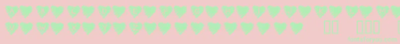 Шрифт KrScribbleHeart – зелёные шрифты на розовом фоне