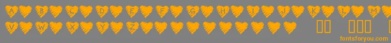 Шрифт KrScribbleHeart – оранжевые шрифты на сером фоне
