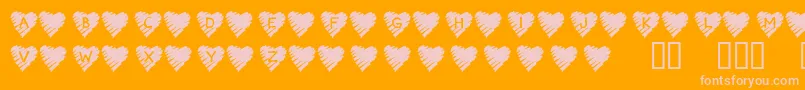fuente KrScribbleHeart – Fuentes Rosadas Sobre Fondo Naranja