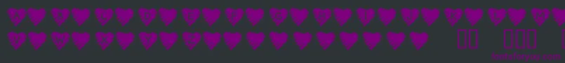 Шрифт KrScribbleHeart – фиолетовые шрифты на чёрном фоне