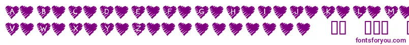 KrScribbleHeart-fontti – violetit fontit