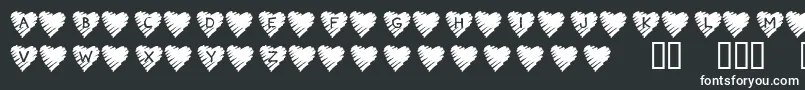 KrScribbleHeart Font – White Fonts on Black Background