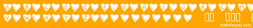 Police KrScribbleHeart – polices blanches sur fond orange