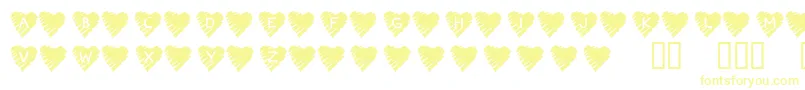 フォントKrScribbleHeart – 黄色のフォント