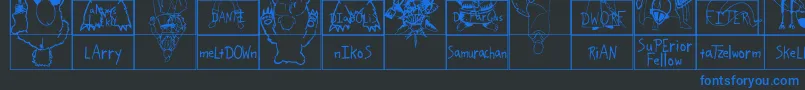 フォントSparksScrapbook – 黒い背景に青い文字