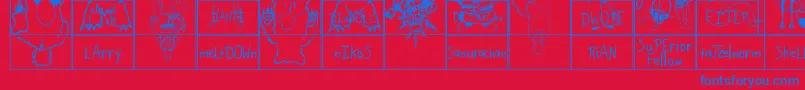 Шрифт SparksScrapbook – синие шрифты на красном фоне
