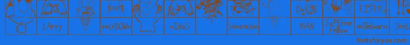 Czcionka SparksScrapbook – brązowe czcionki na niebieskim tle
