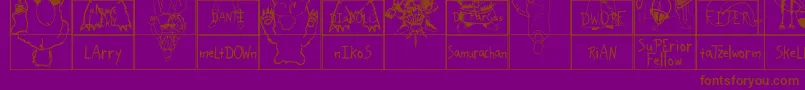 SparksScrapbook Font – Brown Fonts on Purple Background