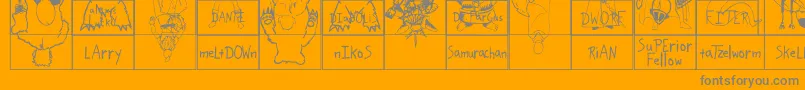 フォントSparksScrapbook – オレンジの背景に灰色の文字