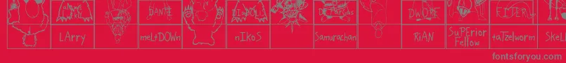 Шрифт SparksScrapbook – серые шрифты на красном фоне