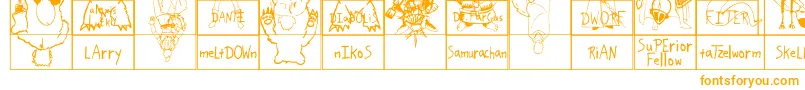 Fonte SparksScrapbook – fontes laranjas em um fundo branco