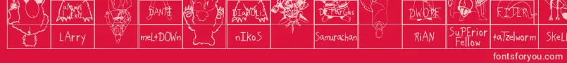 Police SparksScrapbook – polices roses sur fond rouge