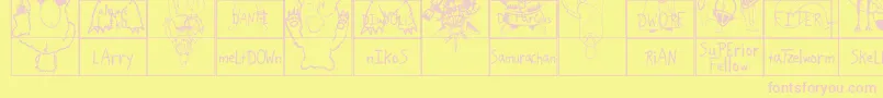 SparksScrapbook Font – Pink Fonts on Yellow Background