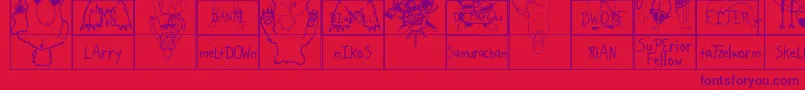 fuente SparksScrapbook – Fuentes Moradas Sobre Fondo Rojo