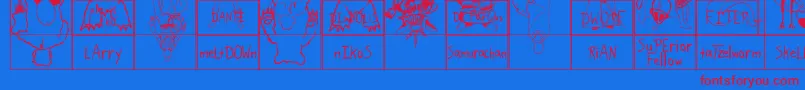 fuente SparksScrapbook – Fuentes Rojas Sobre Fondo Azul
