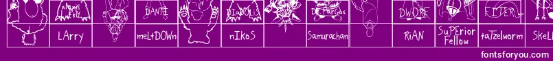 SparksScrapbook-fontti – valkoiset fontit violetilla taustalla