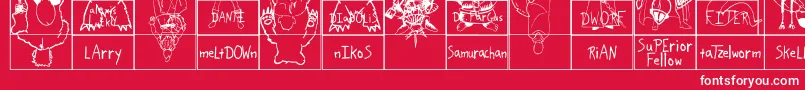 Шрифт SparksScrapbook – белые шрифты на красном фоне