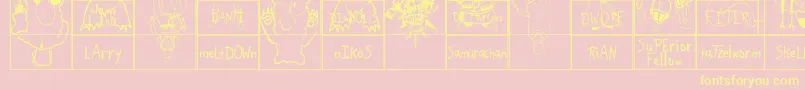 SparksScrapbook Font – Yellow Fonts on Pink Background