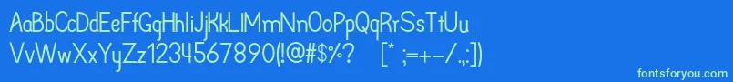 フォントArpoador – 青い背景に緑のフォント