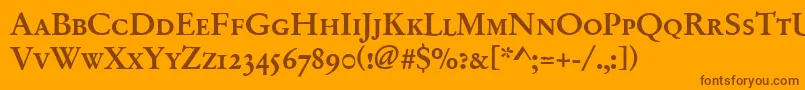 Garamondno2sctmed-Schriftart – Braune Schriften auf orangefarbenem Hintergrund