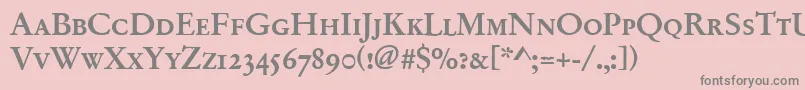 フォントGaramondno2sctmed – ピンクの背景に灰色の文字