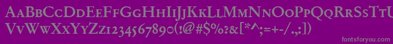 Garamondno2sctmed-Schriftart – Graue Schriften auf violettem Hintergrund