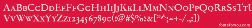 Garamondno2sctmed Font – Pink Fonts on Red Background