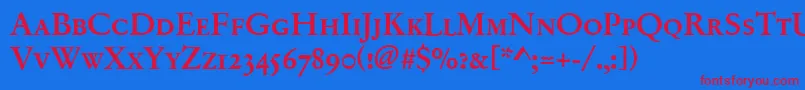Garamondno2sctmed Font – Red Fonts on Blue Background