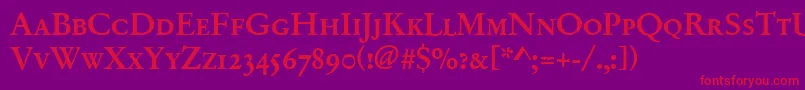 Garamondno2sctmed Font – Red Fonts on Purple Background