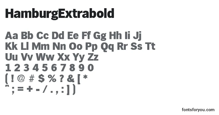 Czcionka HamburgExtrabold – alfabet, cyfry, specjalne znaki
